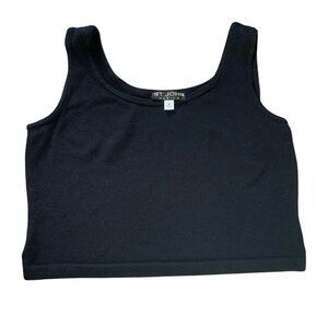 St. John Basics Black Santana Scoop Neck Tank Top M
